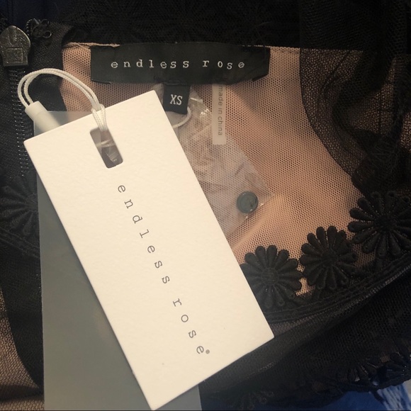 Endless Rose Crochet Lace & Pleated Maxi Dress NWT - Picture 4 of 8